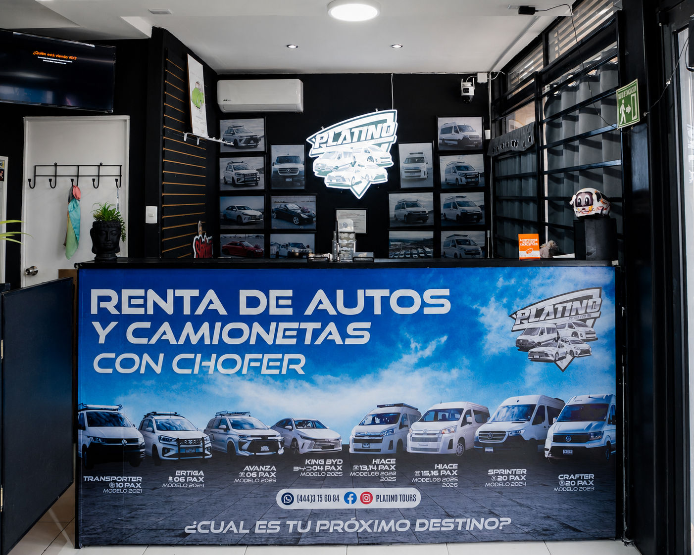 Recepción de Platino Tours San Luis Potosí